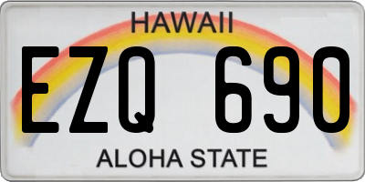 HI license plate EZQ690