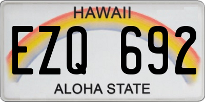 HI license plate EZQ692