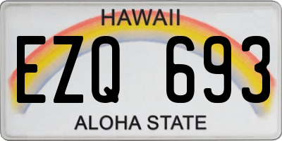 HI license plate EZQ693