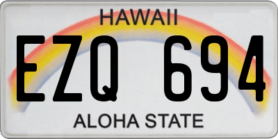 HI license plate EZQ694