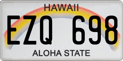 HI license plate EZQ698