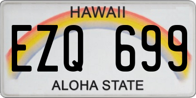 HI license plate EZQ699