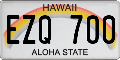 HI license plate EZQ700