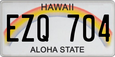 HI license plate EZQ704