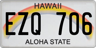 HI license plate EZQ706