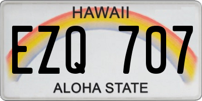 HI license plate EZQ707