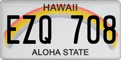 HI license plate EZQ708
