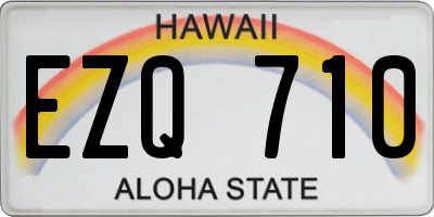 HI license plate EZQ710