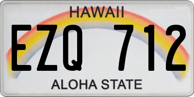 HI license plate EZQ712