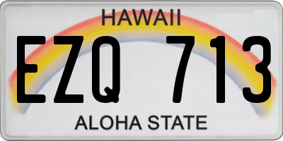 HI license plate EZQ713