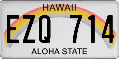 HI license plate EZQ714