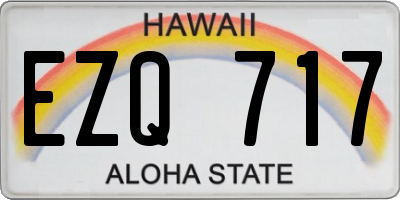 HI license plate EZQ717