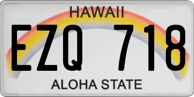 HI license plate EZQ718