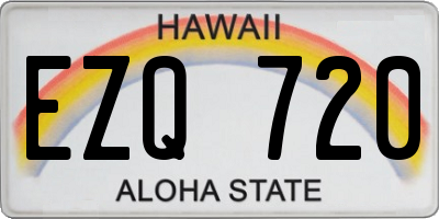 HI license plate EZQ720
