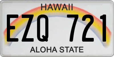 HI license plate EZQ721