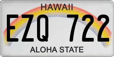 HI license plate EZQ722