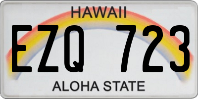 HI license plate EZQ723