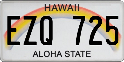 HI license plate EZQ725