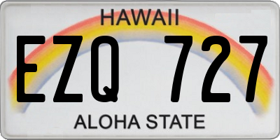 HI license plate EZQ727