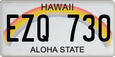 HI license plate EZQ730