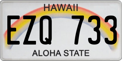 HI license plate EZQ733
