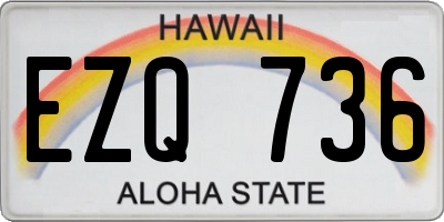 HI license plate EZQ736