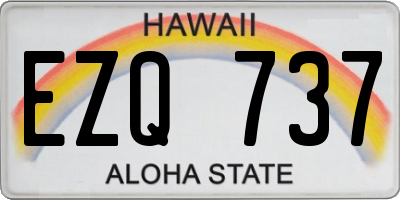 HI license plate EZQ737