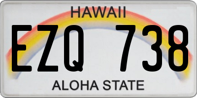 HI license plate EZQ738
