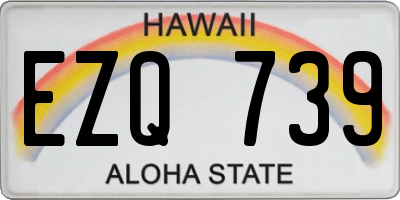 HI license plate EZQ739