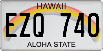 HI license plate EZQ740