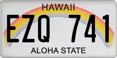 HI license plate EZQ741