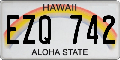 HI license plate EZQ742