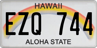 HI license plate EZQ744