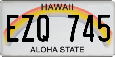 HI license plate EZQ745