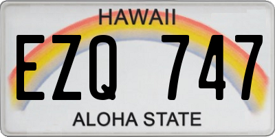 HI license plate EZQ747