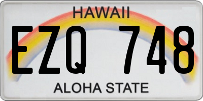 HI license plate EZQ748