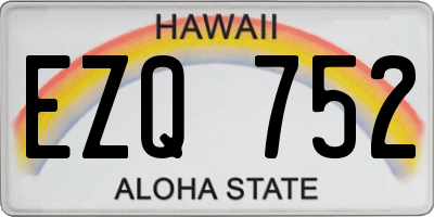 HI license plate EZQ752