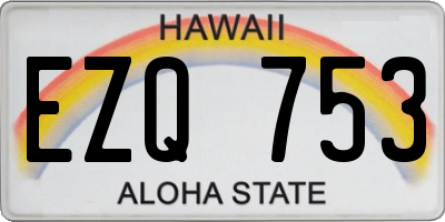 HI license plate EZQ753