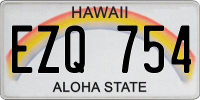 HI license plate EZQ754