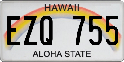 HI license plate EZQ755