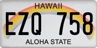 HI license plate EZQ758