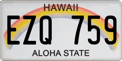 HI license plate EZQ759