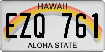 HI license plate EZQ761