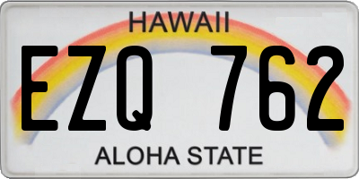 HI license plate EZQ762