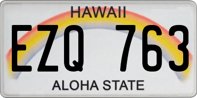 HI license plate EZQ763