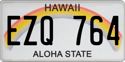 HI license plate EZQ764