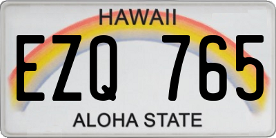 HI license plate EZQ765
