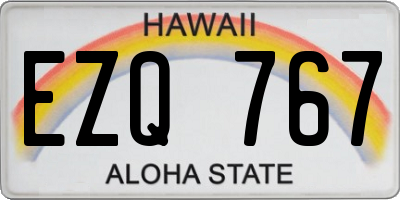 HI license plate EZQ767