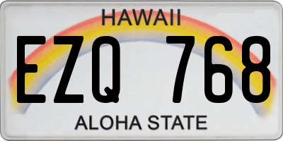HI license plate EZQ768