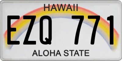 HI license plate EZQ771